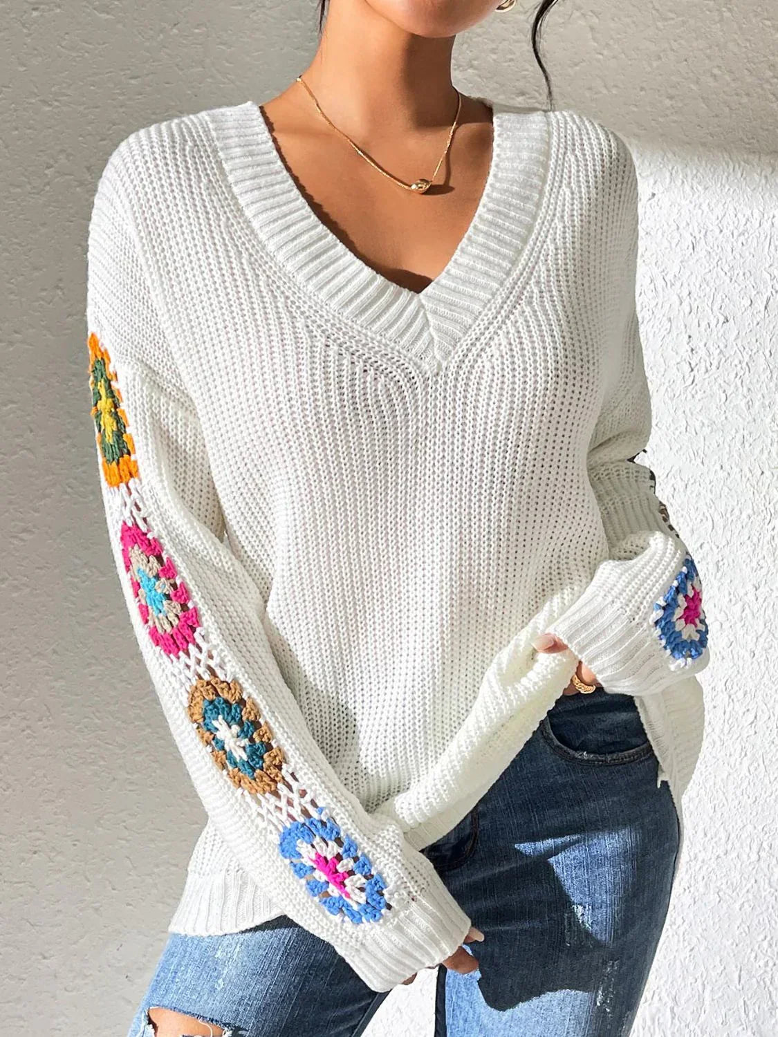 Pull en Maille avec Détails Crochet | Bohème & Doux | Style Décontracté