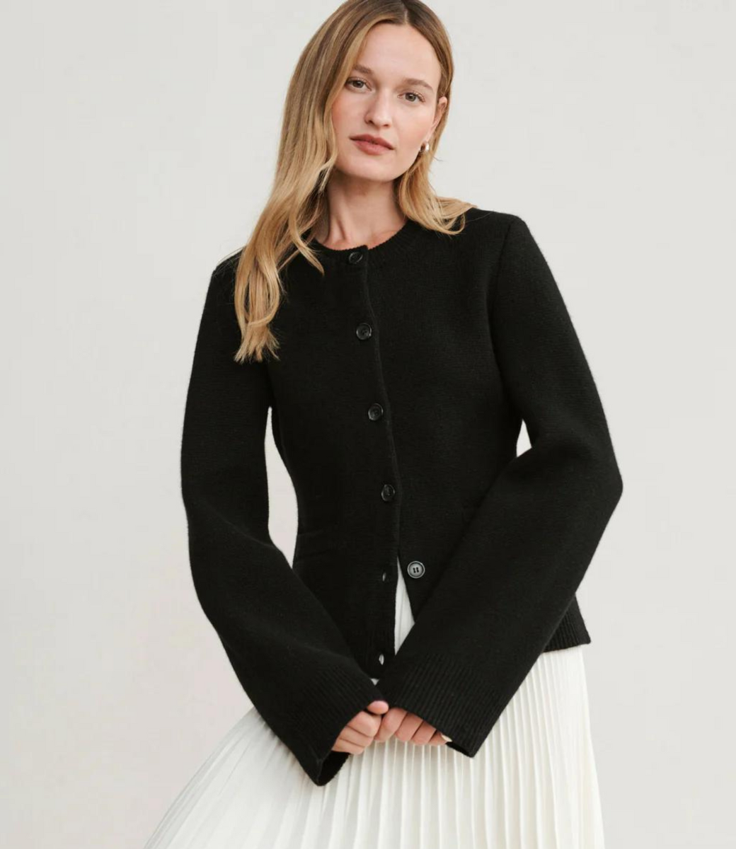 Elise - Cardigan Épuré | Laine Douce | Élégance Naturelle