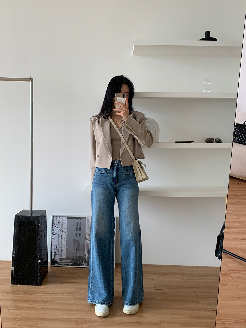 Jean Taille Haute Évasé | Silhouette Allongée et Style Vintage