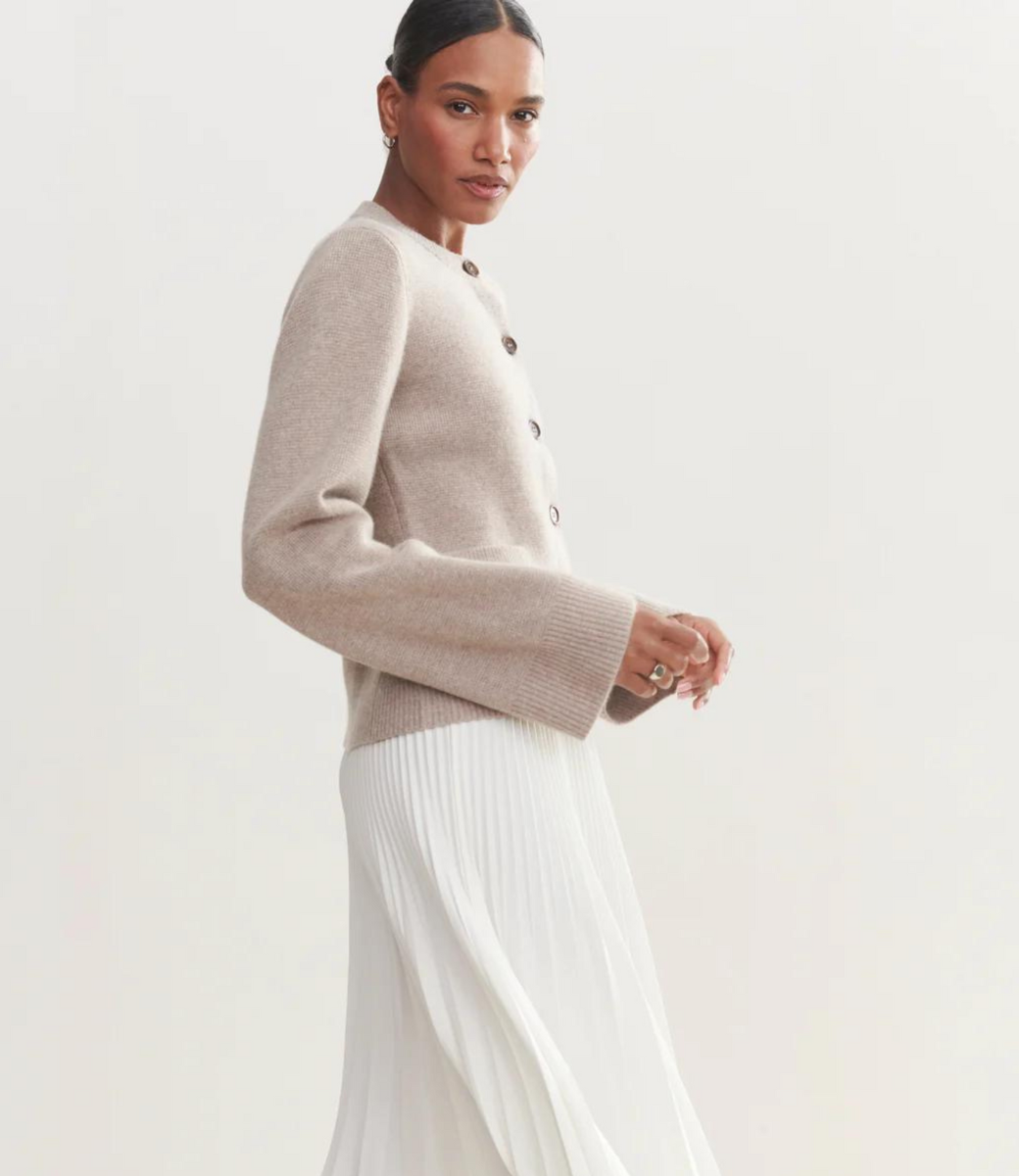 Elise - Cardigan Épuré | Laine Douce | Élégance Naturelle