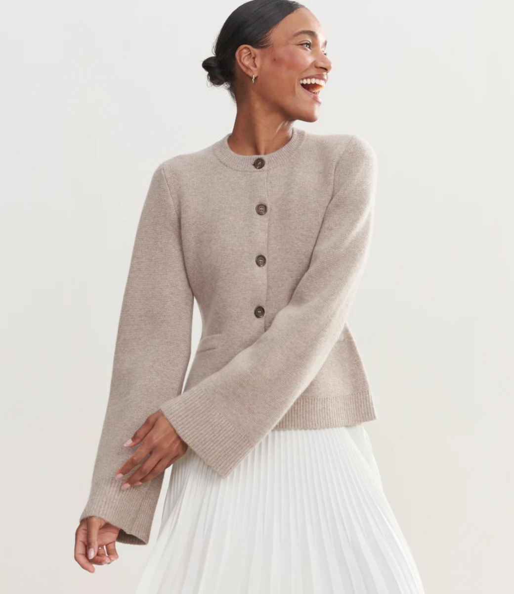 Elise - Cardigan Épuré | Laine Douce | Élégance Naturelle