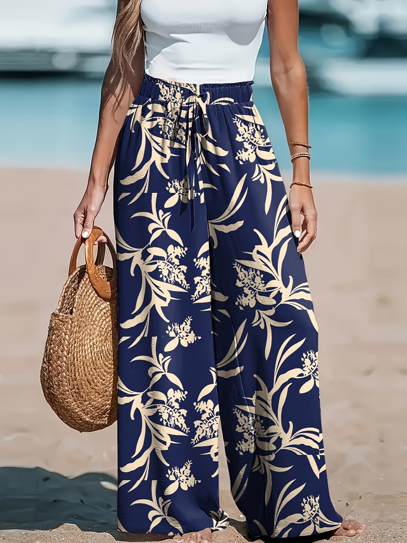 Pantalon Large Imprimé Floral | Léger et Estival