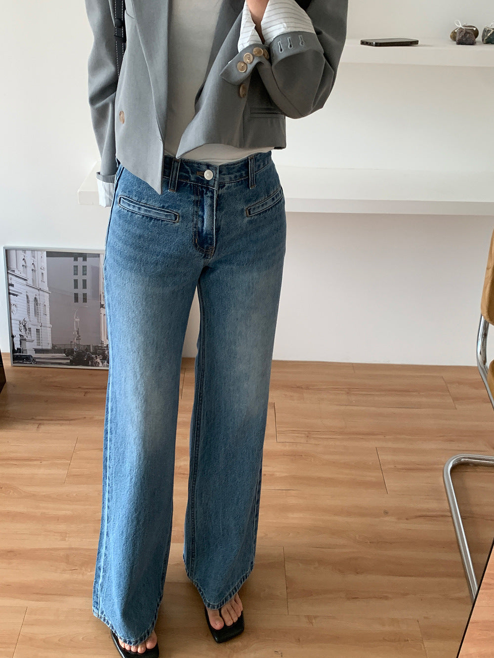 Jean Taille Haute Évasé | Silhouette Allongée et Style Vintage