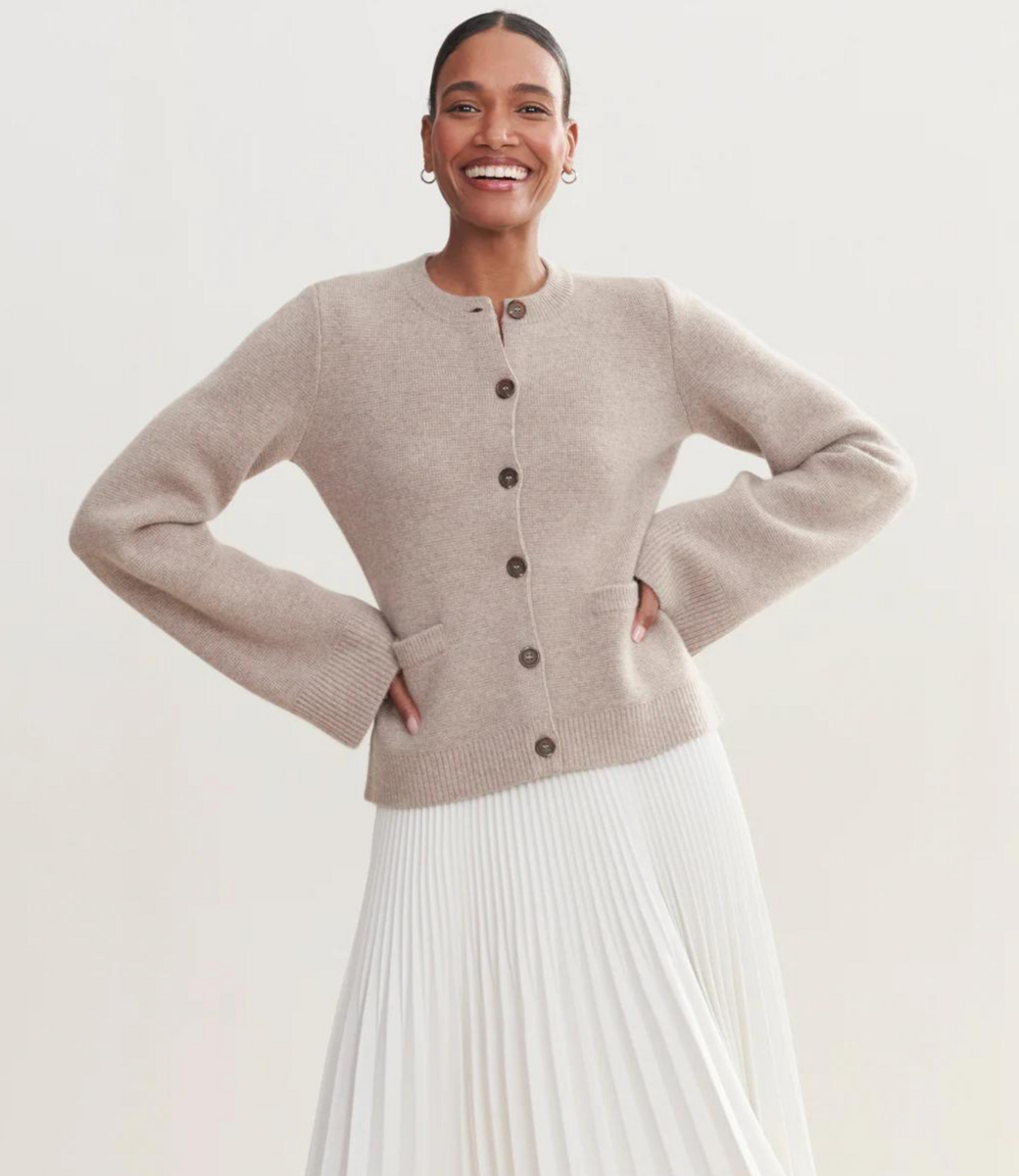 Elise - Cardigan Épuré | Laine Douce | Élégance Naturelle