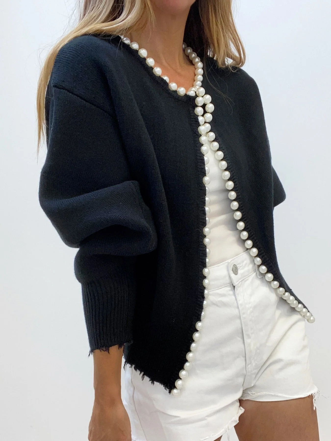 Cardigan avec Perles | Coupe Ample | Élégance Décontractée