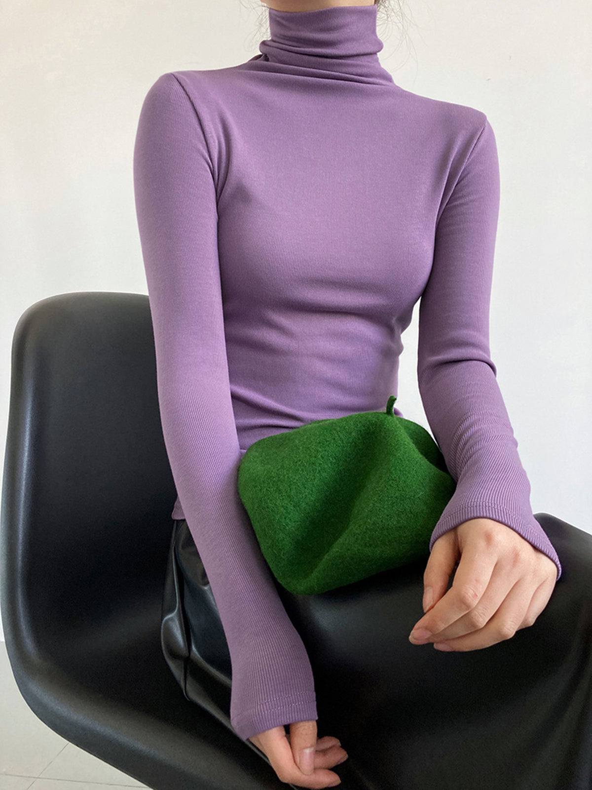 Col Roulé Noir | Coton Stretch | Minimalisme Essentiel