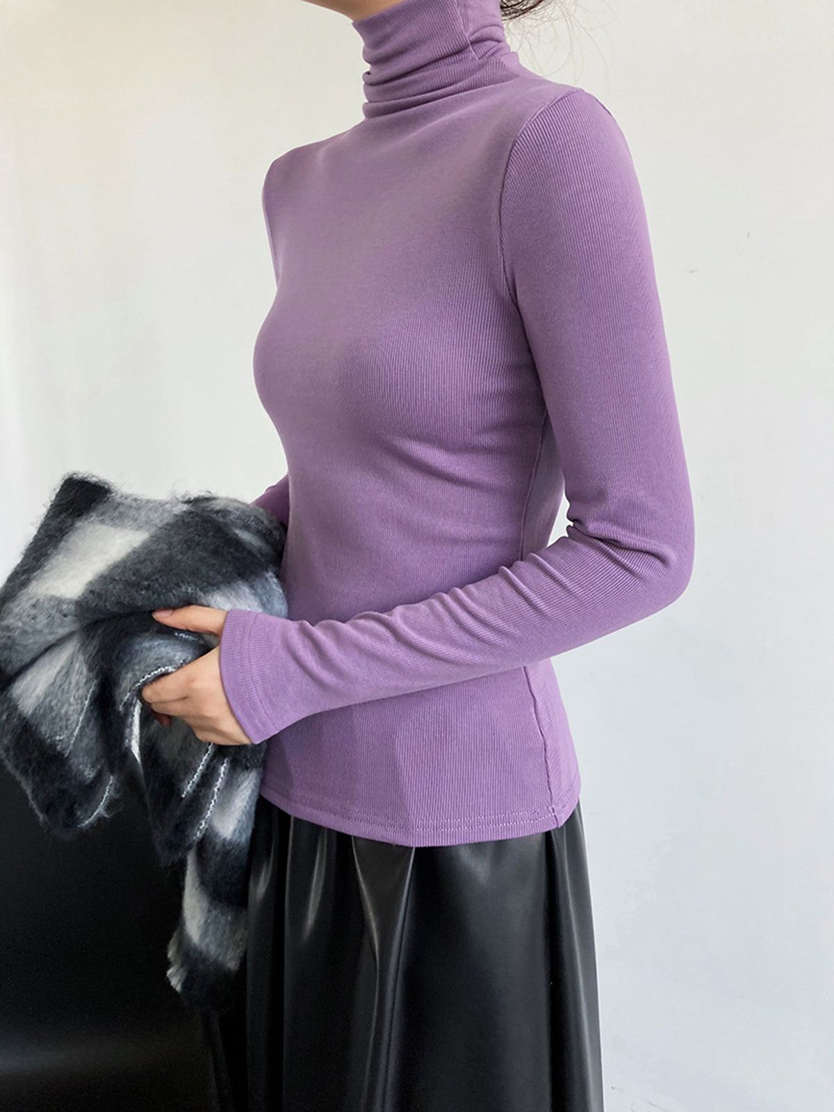 Col Roulé Noir | Coton Stretch | Minimalisme Essentiel