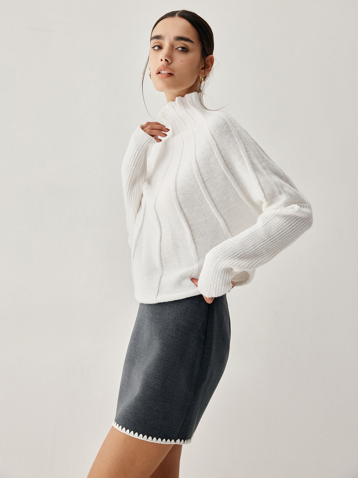 Elena - Pull Oversize | Col Montant | Tricot Élégant