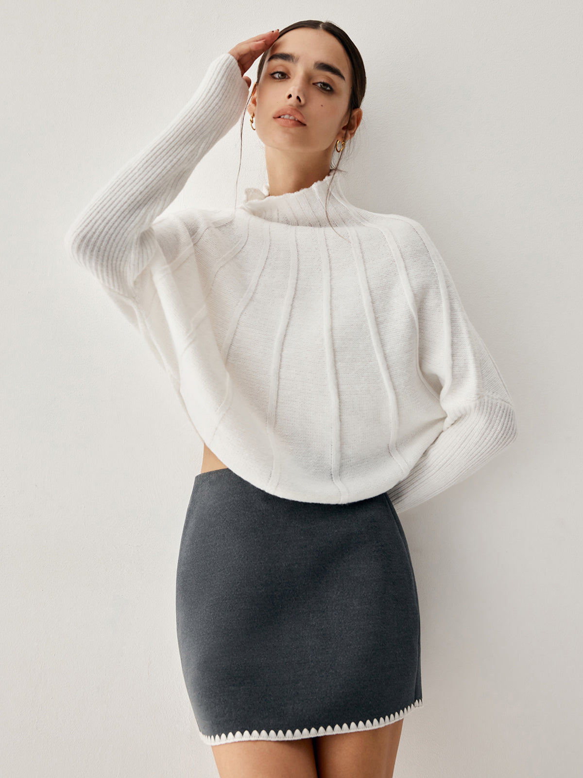 Elena - Pull Oversize | Col Montant | Tricot Élégant
