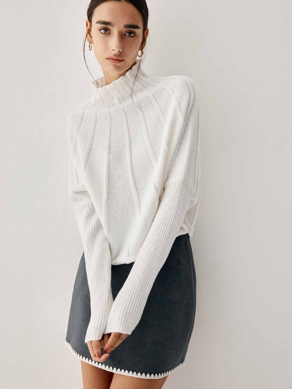 Elena - Pull Oversize | Col Montant | Tricot Élégant