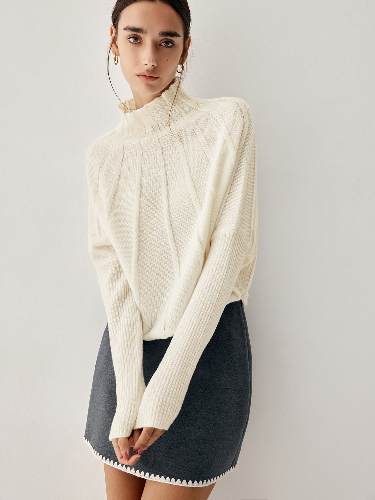 Elena - Pull Oversize | Col Montant | Tricot Élégant