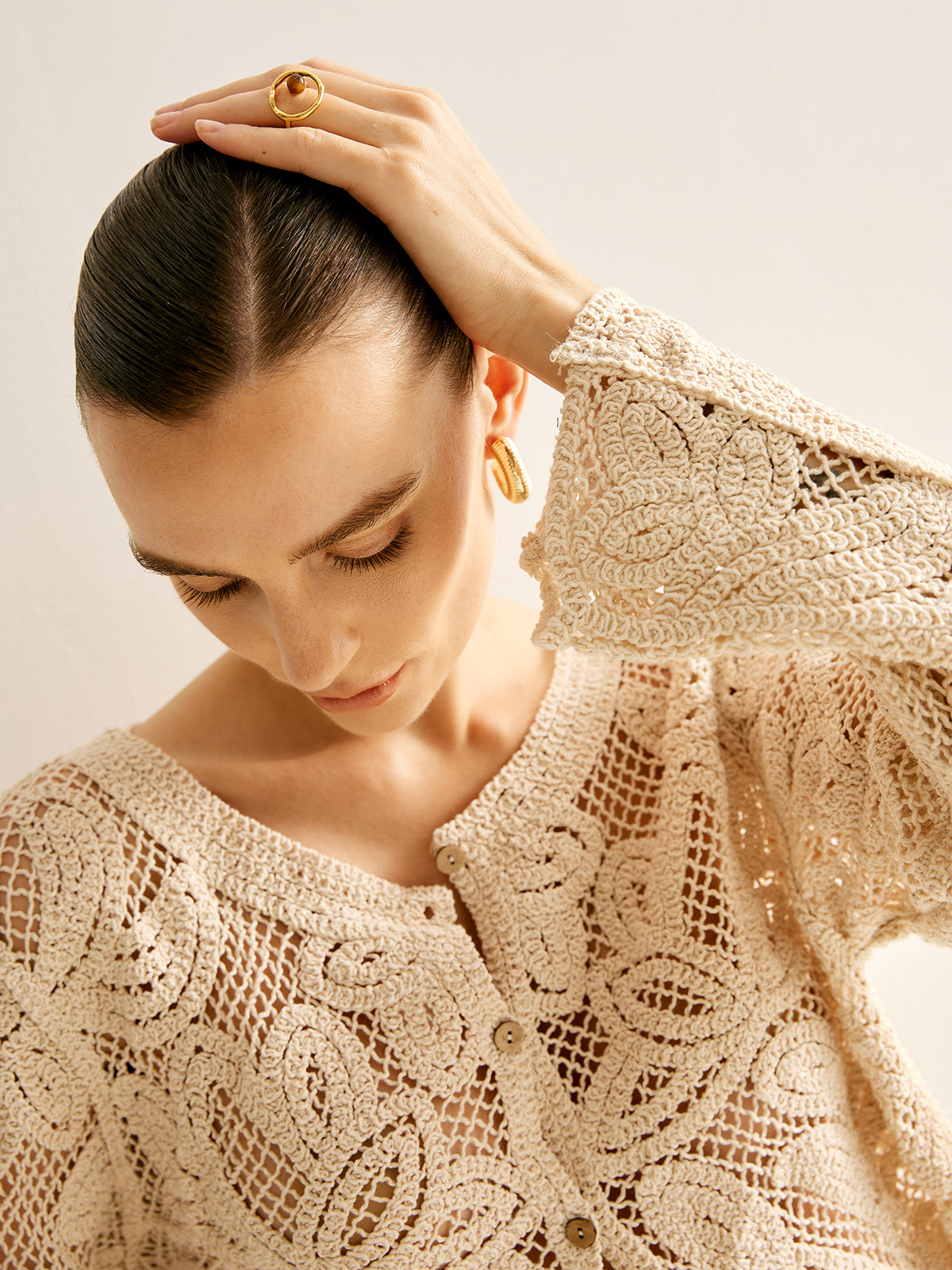 Cardigan en Crochet Floral | 100 % Coton | Léger et Bohème