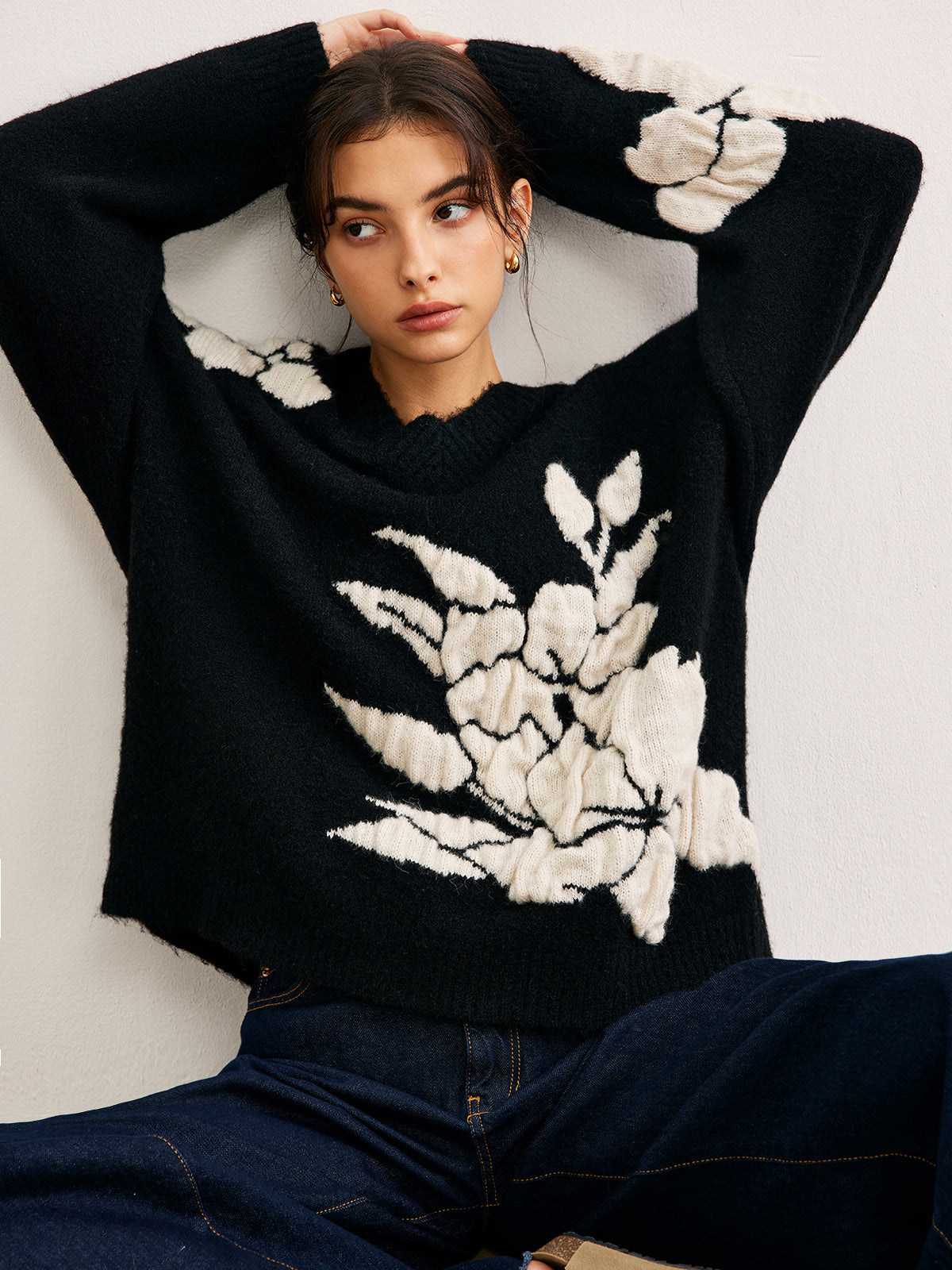 Flora - Pull Oversize | Motif Floral | Doux et Tendance