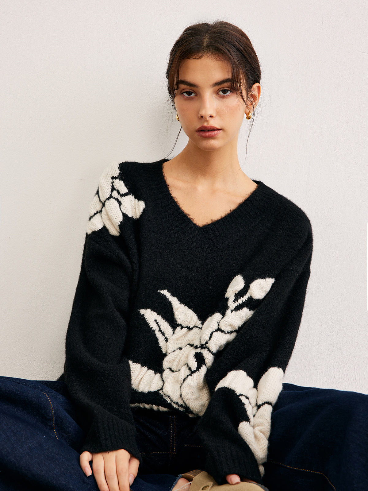 Flora - Pull Oversize | Motif Floral | Doux et Tendance