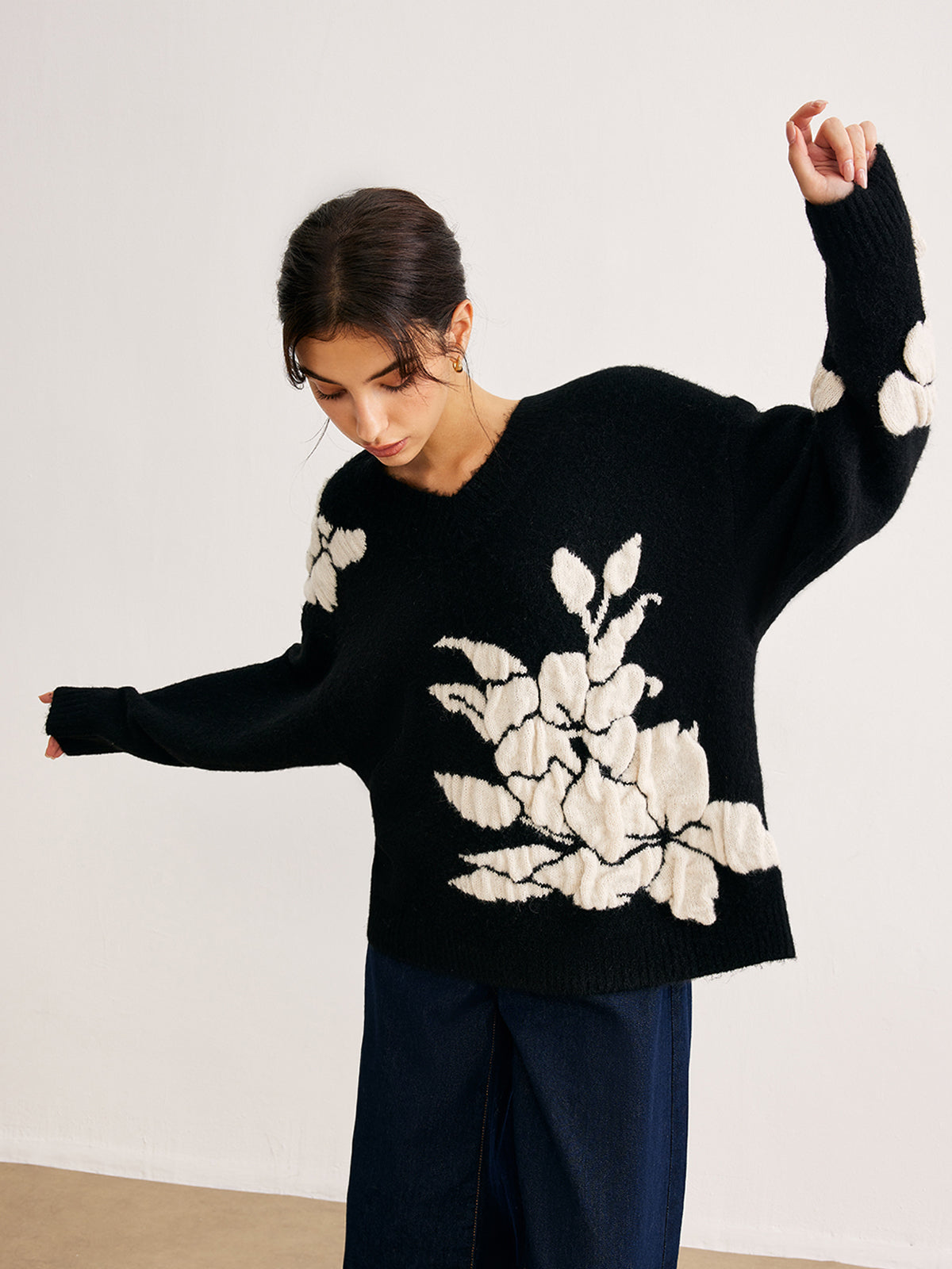 Flora - Pull Oversize | Motif Floral | Doux et Tendance