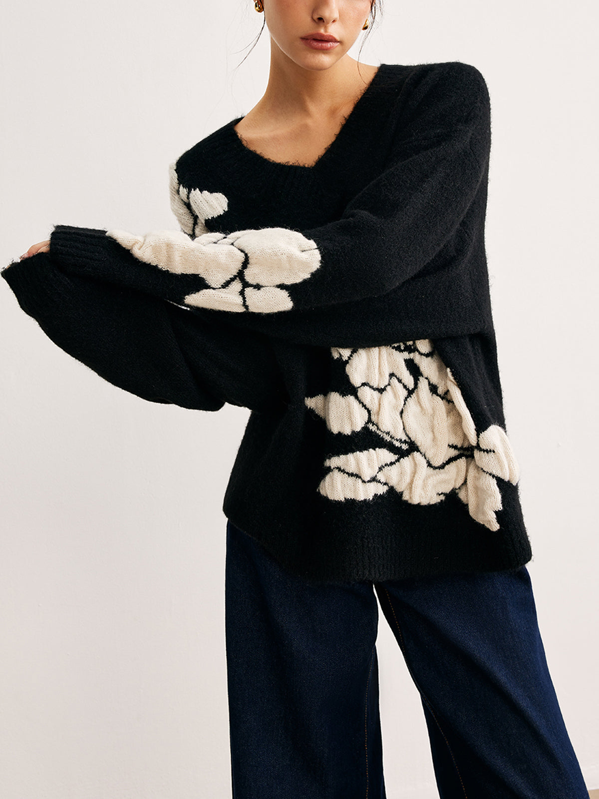 Flora - Pull Oversize | Motif Floral | Doux et Tendance
