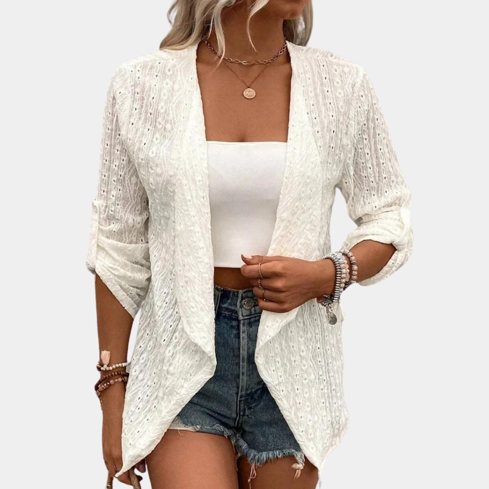 Cardigan Bohème | Blanc | Léger et Ajouré