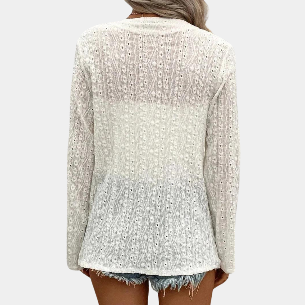 Cardigan Bohème | Blanc | Léger et Ajouré