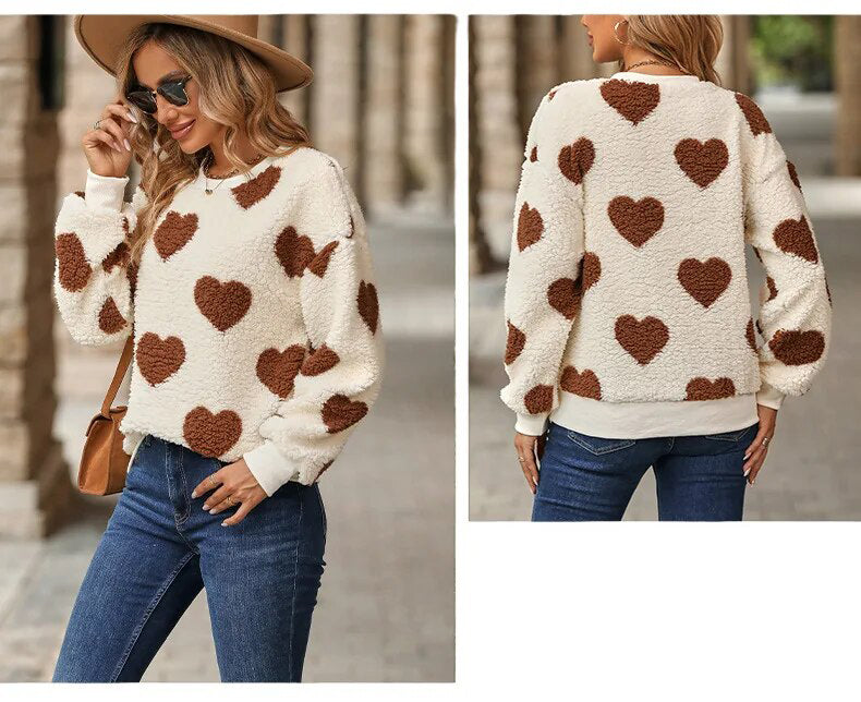 Pull en Sherpa à Cœurs | Douillet | Chaud & Tendance