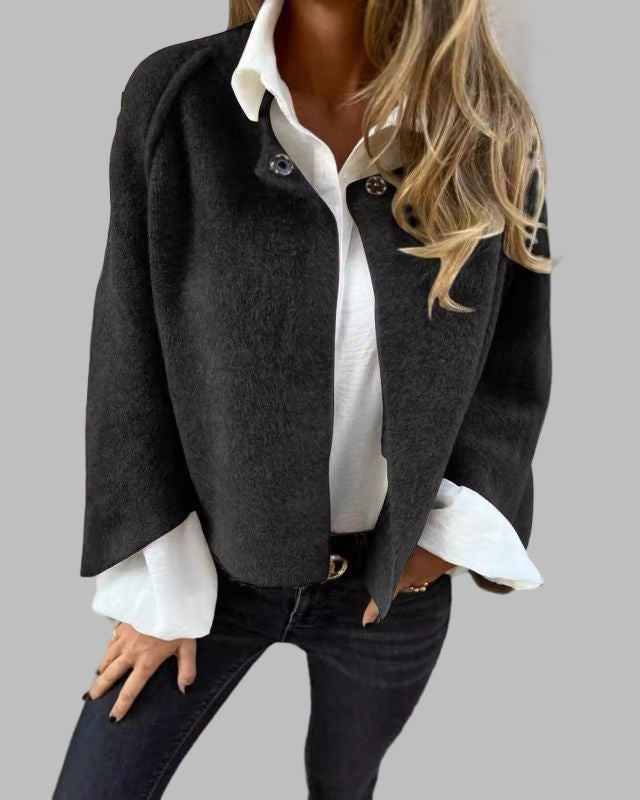 Solène | Manteau Court Élégant pour Femme à Manches Évasées