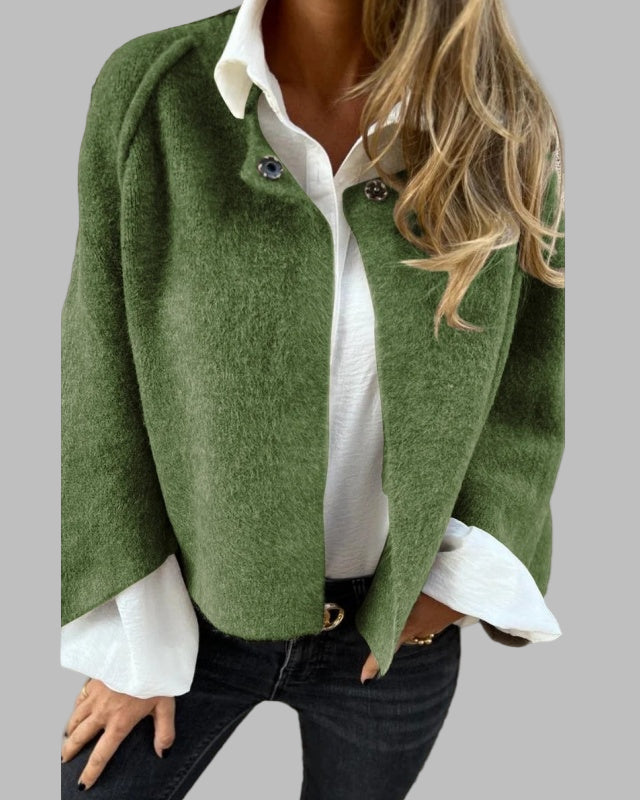 Solène | Manteau Court Élégant pour Femme à Manches Évasées