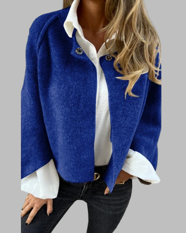 Solène | Manteau Court Élégant pour Femme à Manches Évasées