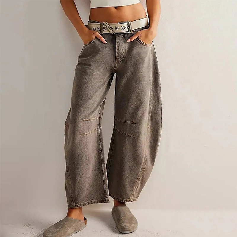 Pantalon Jambe Ballon Femme | Taille Haute | 100% Coton Confortable
