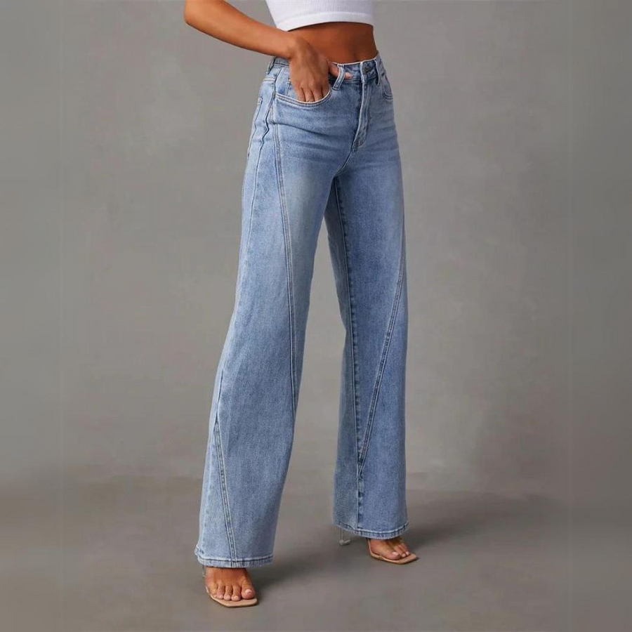 Jean Large Taille Haute Bleu Clair | Intemporel et Confort Moderne