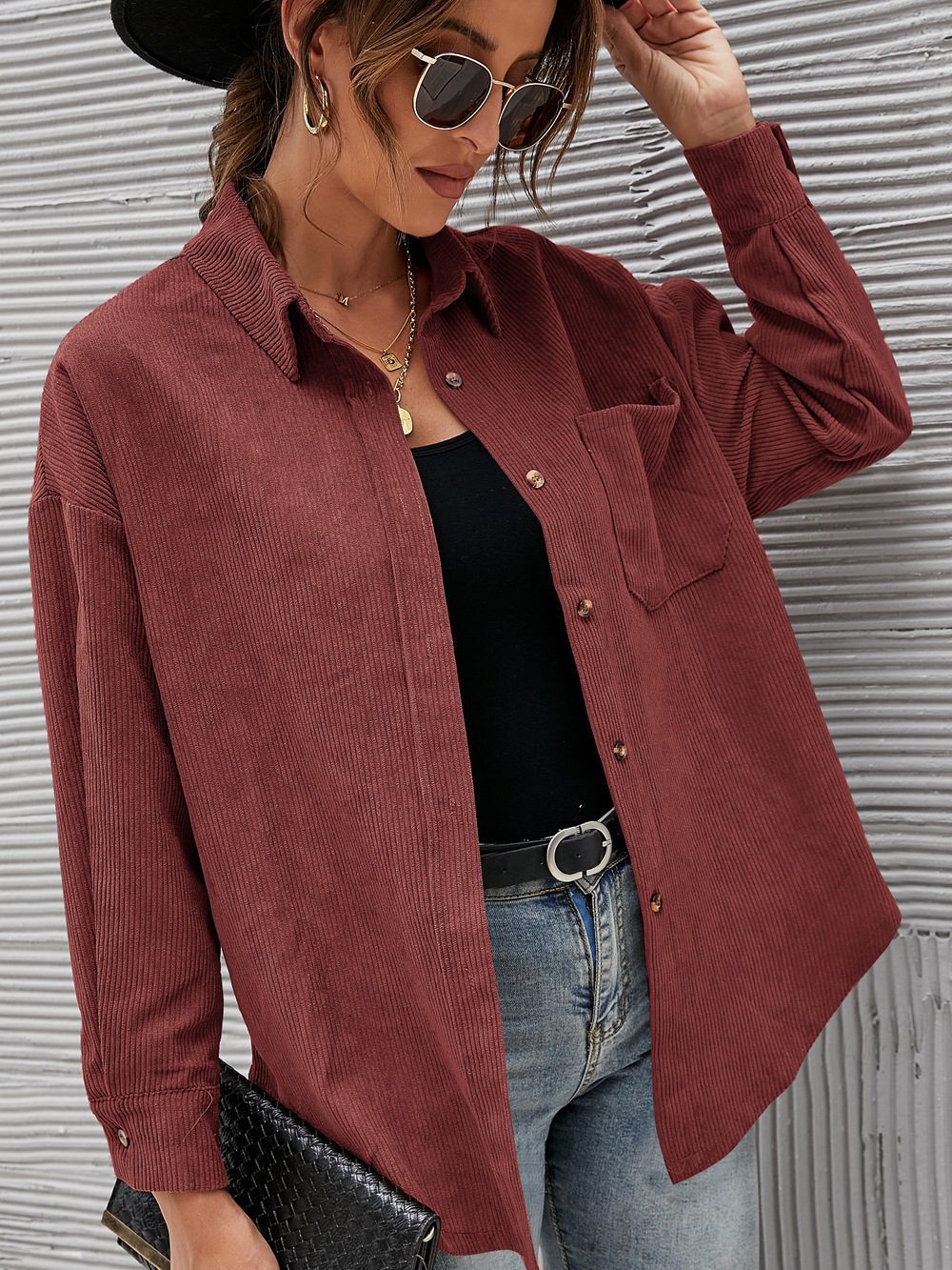 Texture Authentique | Chemise Oversize en Velours Côtelé