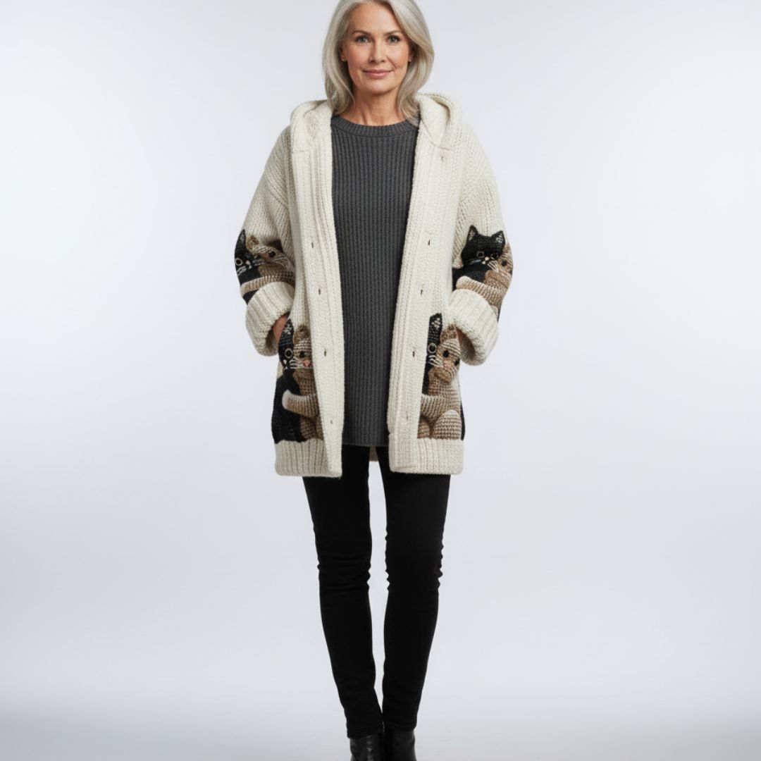 Cardigan ART Cat | Chaud, doux et plein de caractère