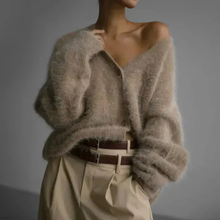 Cardigan Duveteux | Chaud & Élégant | Coupe Oversize