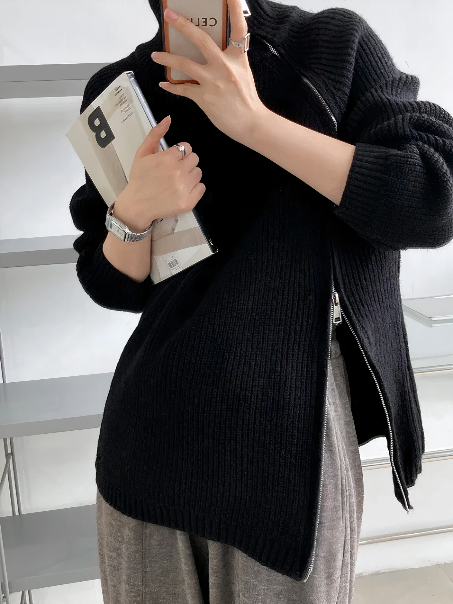 Pull Oversize | Gris | Chaud et Moderne