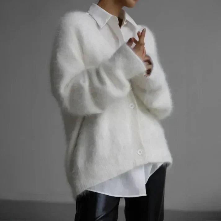 Cardigan Duveteux | Chaud & Élégant | Coupe Oversize