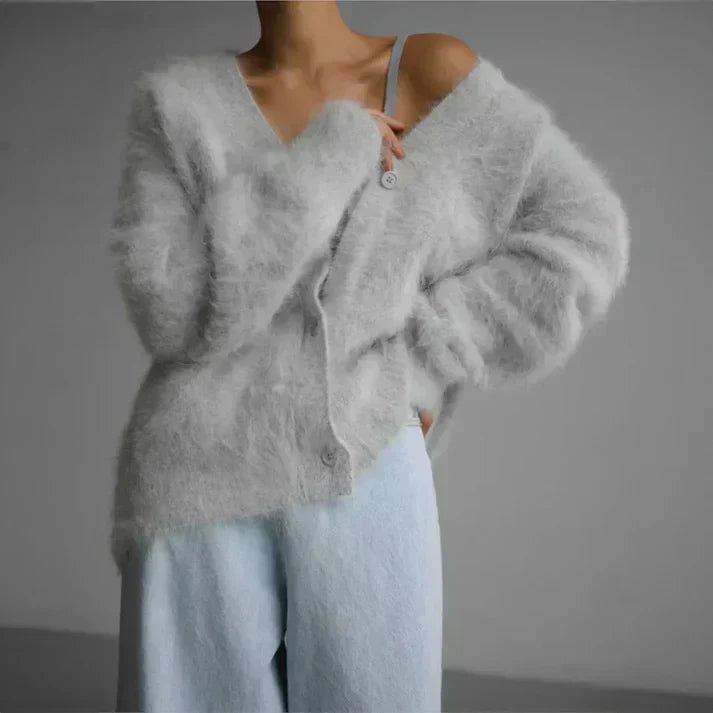 Cardigan Duveteux | Chaud & Élégant | Coupe Oversize