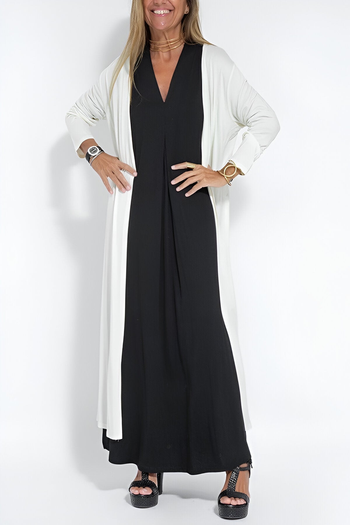Robe Longue Fluide | Sans Manches | Élégance Minimaliste