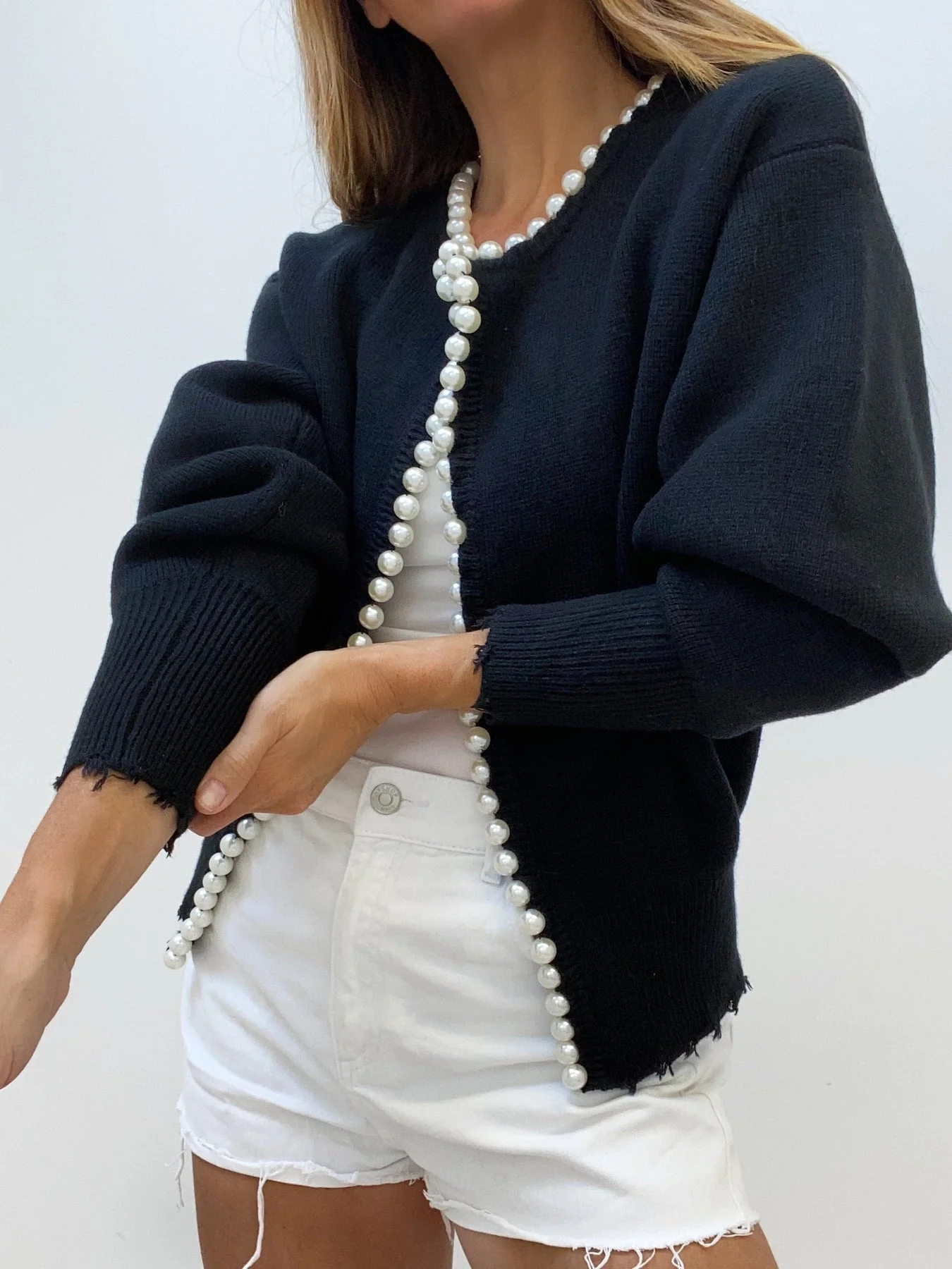 Cardigan avec Perles | Coupe Ample | Élégance Décontractée