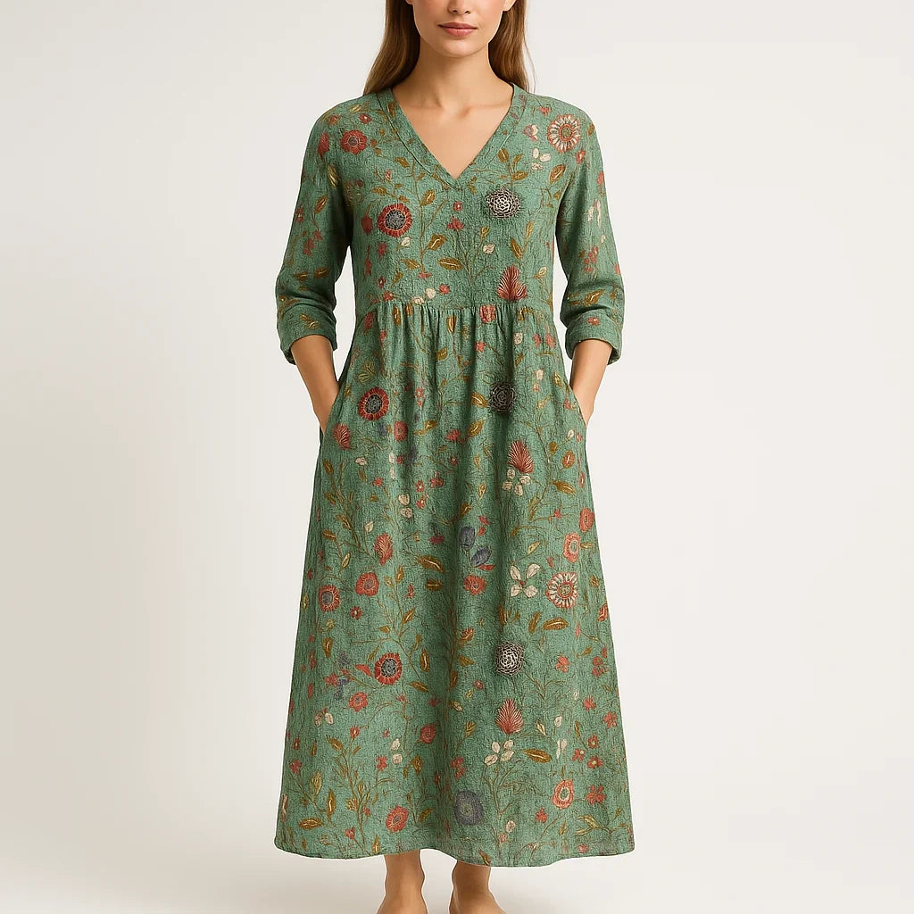 Mila - Robe Maxi Florale | Coton | Élégante et Bohème