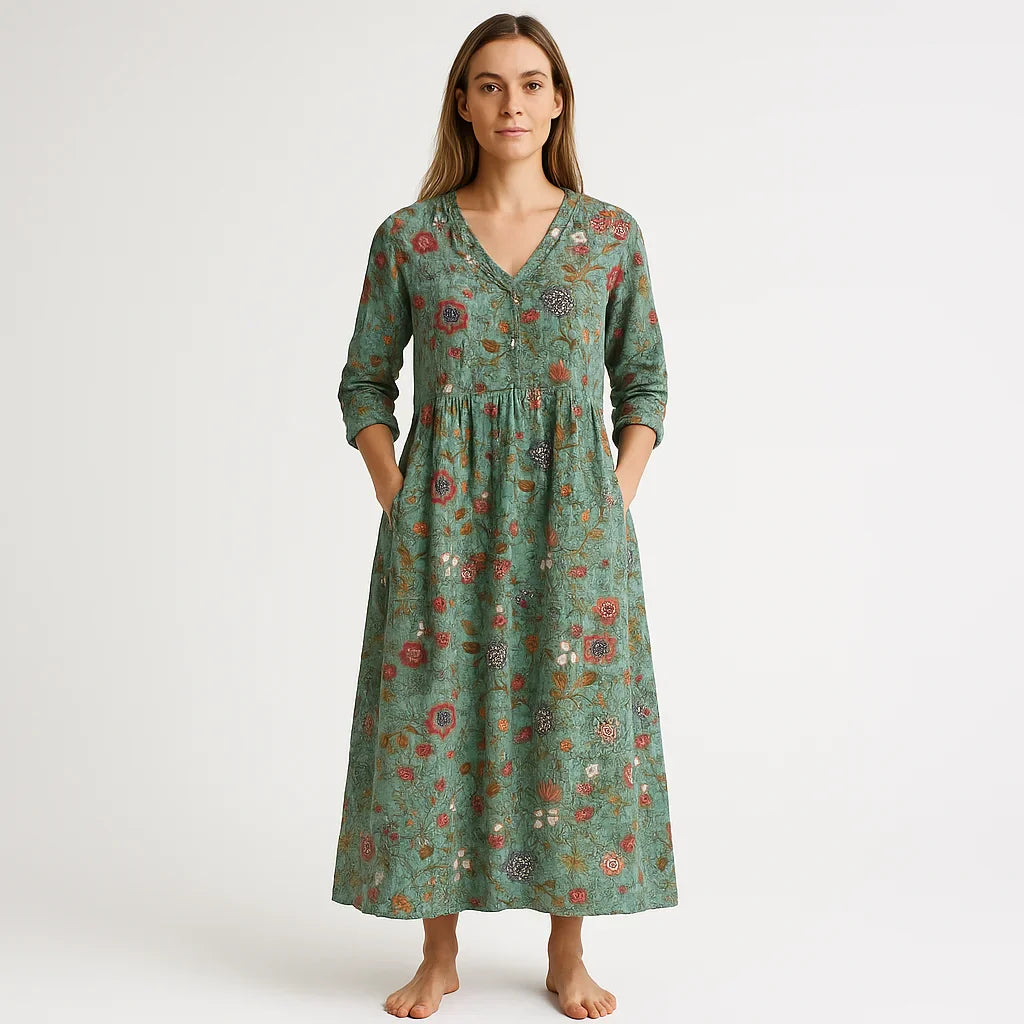 Mila - Robe Maxi Florale | Coton | Élégante et Bohème