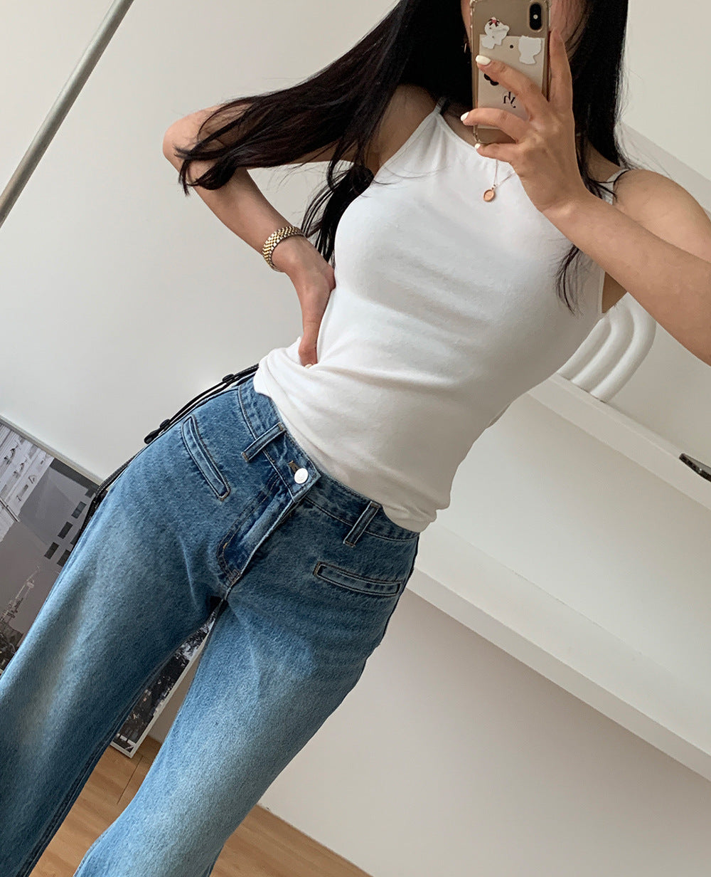 Jean Taille Haute Évasé | Silhouette Allongée et Style Vintage