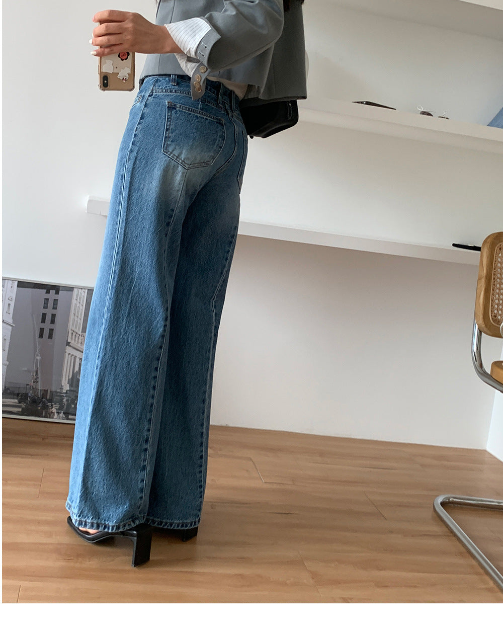 Jean Taille Haute Évasé | Silhouette Allongée et Style Vintage