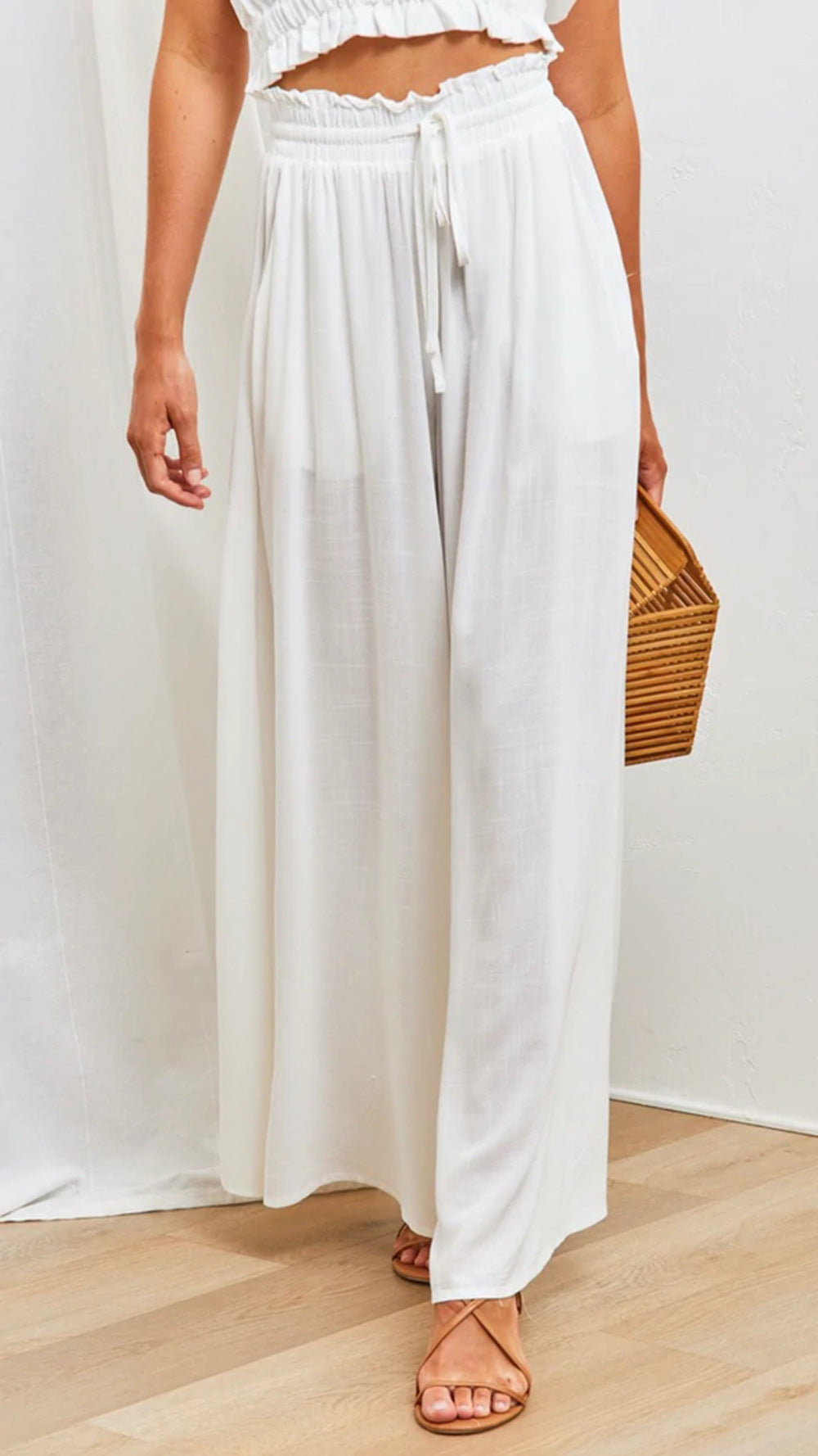 Pantalon Large à Taille Élastique | Fluidité Décontractée et Élégance Naturelle