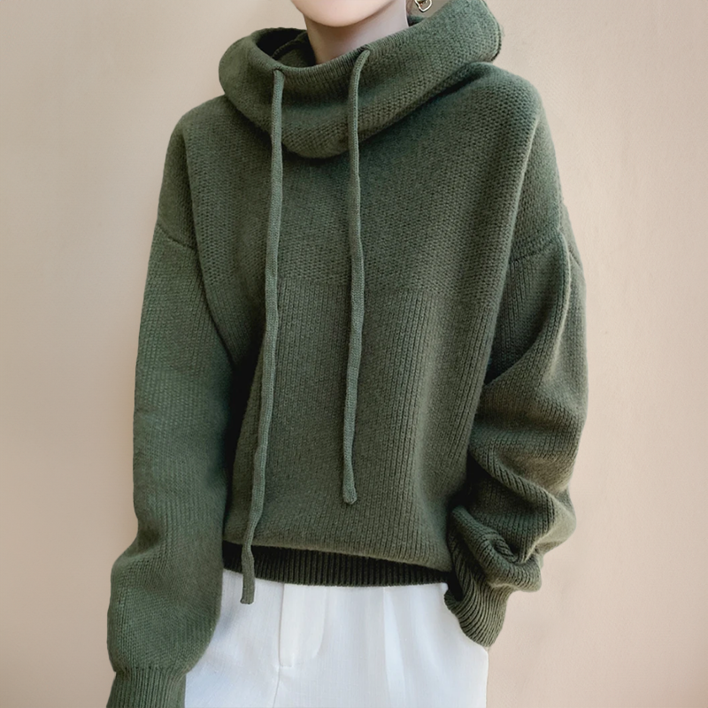 Pull Oversize | Col Roulé & Cordons | Confort & Élégance