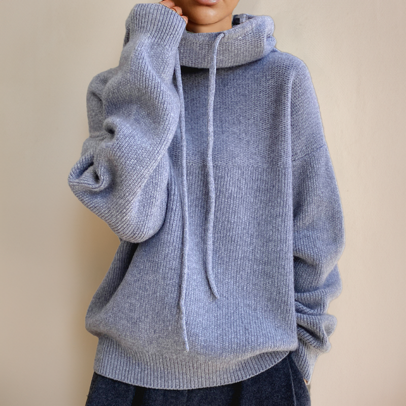 Pull Oversize | Col Roulé & Cordons | Confort & Élégance