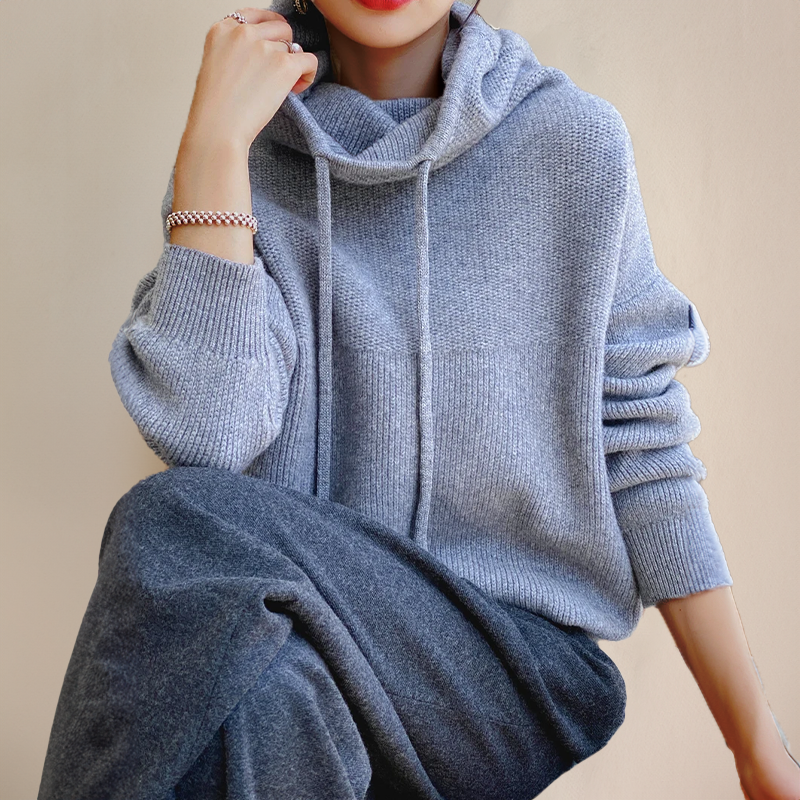 Pull Oversize | Col Roulé & Cordons | Confort & Élégance