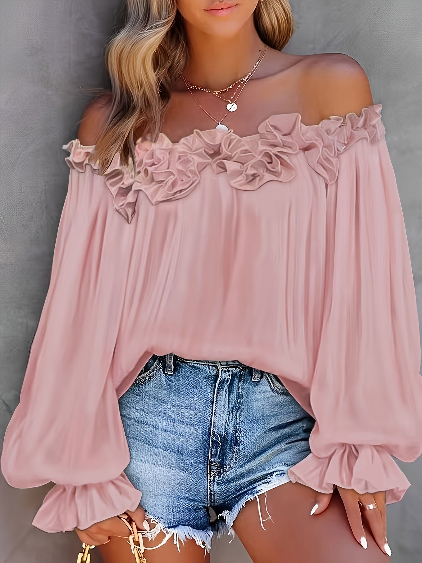 Blouse Épaules Dénudées à Volants | Élégante et Aérienne