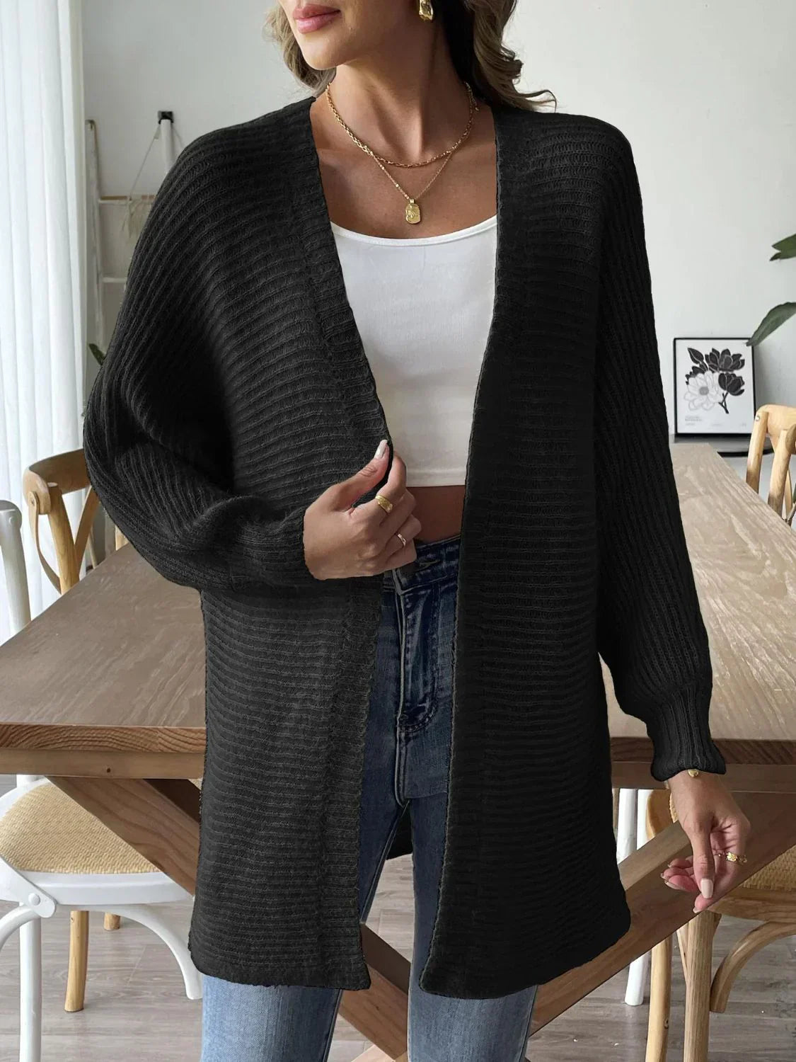 Cardigan Long | Maille Duveteuse | Confort & Élégance