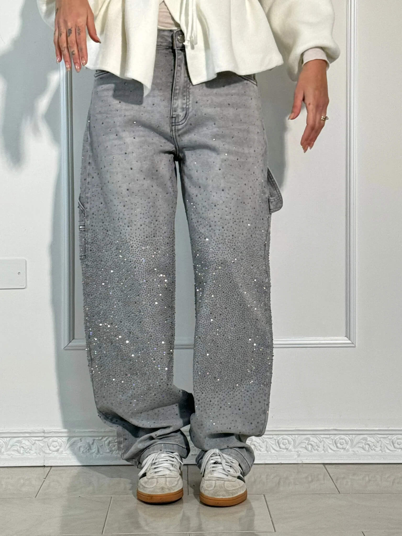 Jean Large Brillant | Denim | Coupe Oversize Scintillante