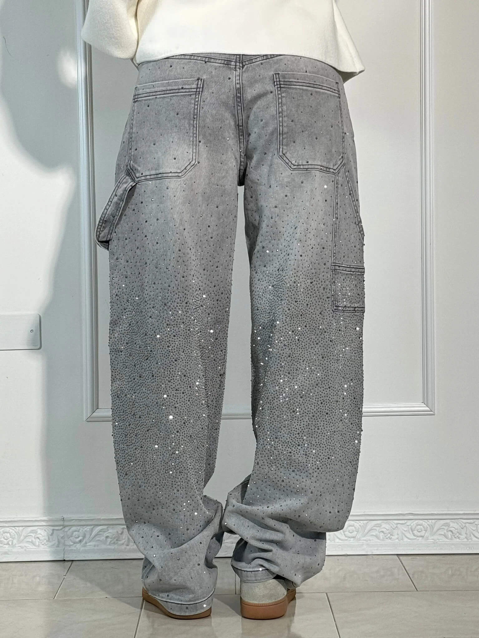 Jean Large Brillant | Denim | Coupe Oversize Scintillante