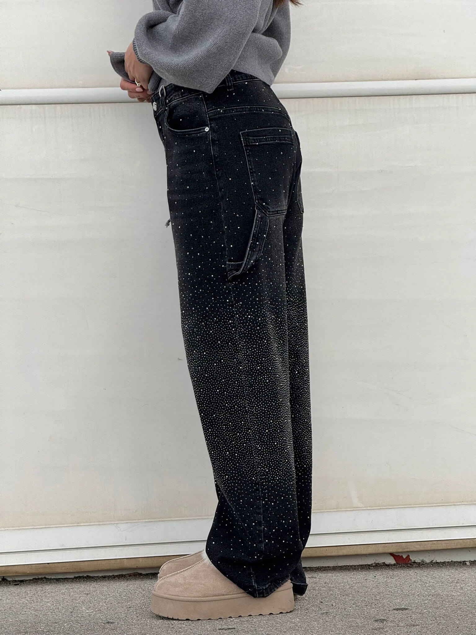 Jean Large Brillant | Denim | Coupe Oversize Scintillante