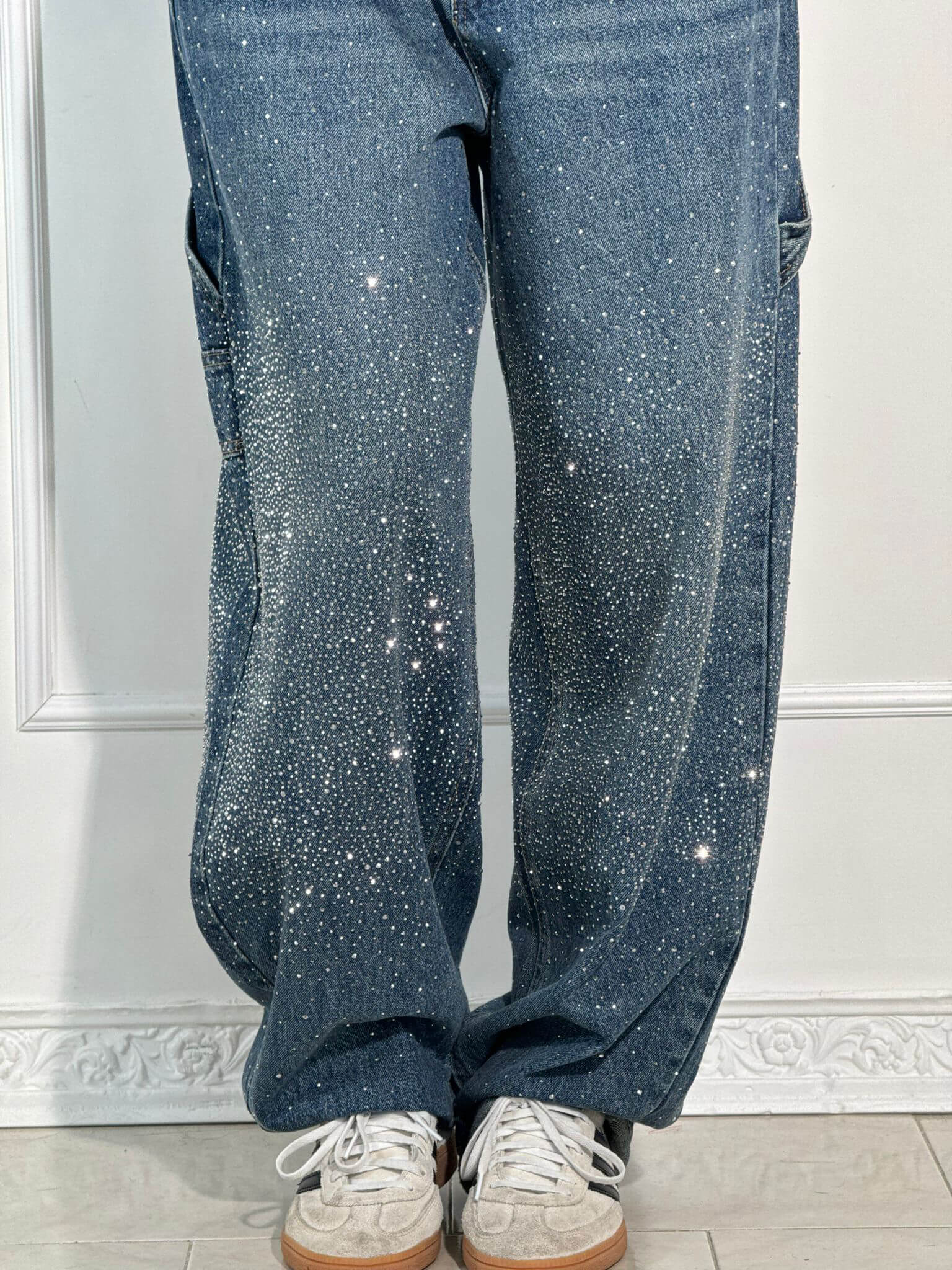 Jean Large Brillant | Denim | Coupe Oversize Scintillante